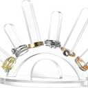 Clear Acrylic Ring Holder, Evil Eye 6 Rods Transparent Ring Display Stand, Jewelry Wedding Ring Display Organizer for Women, Girls Room