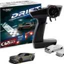 Turbo Racing 1:76 Scale Drift RC Car with Gyro Mini Full Proportional RTR 2.4GHZ Remote Control with 2 Replaceable Body Shell (C65-GREY)