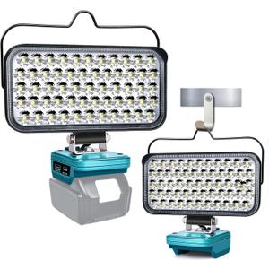 Cordless LED Work Light Compatible with Makita 18V Battery,100W 9000LM Flashlight Portable Flood Light with Low Voltage Protection,USB & Type-C Port for Camping, Job Site Lighting (No Battery) Cordless LED Work Light Compatible with Makita 18V Battery,100W 9000LM Flashlight Portable Flood Light with Low Voltage Protection,USB & Type-C Port for Camping, Job Site Lighting (No Battery)