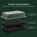 Gardzen 5-Set Seed Starter Tray Kits, Durable Plant Germination Trays with Humidity Vented Domes and Bases, Ideal for Seed Starting, Indoor Gardening, and Greenhouse (Total 200 Cells)