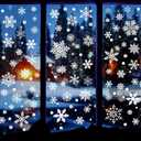 258 Pcs Christmas Snowflake Window Clings, Christmas Window Stickers Decorations