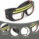 LED Glasses Rechargeable Headlight with COB Light and Clear PC lens, Hands-Free Flashlight Glasses for Mechanics, Night Running Cycling Camping Fishing - Water Resistant Headlamp for Adults