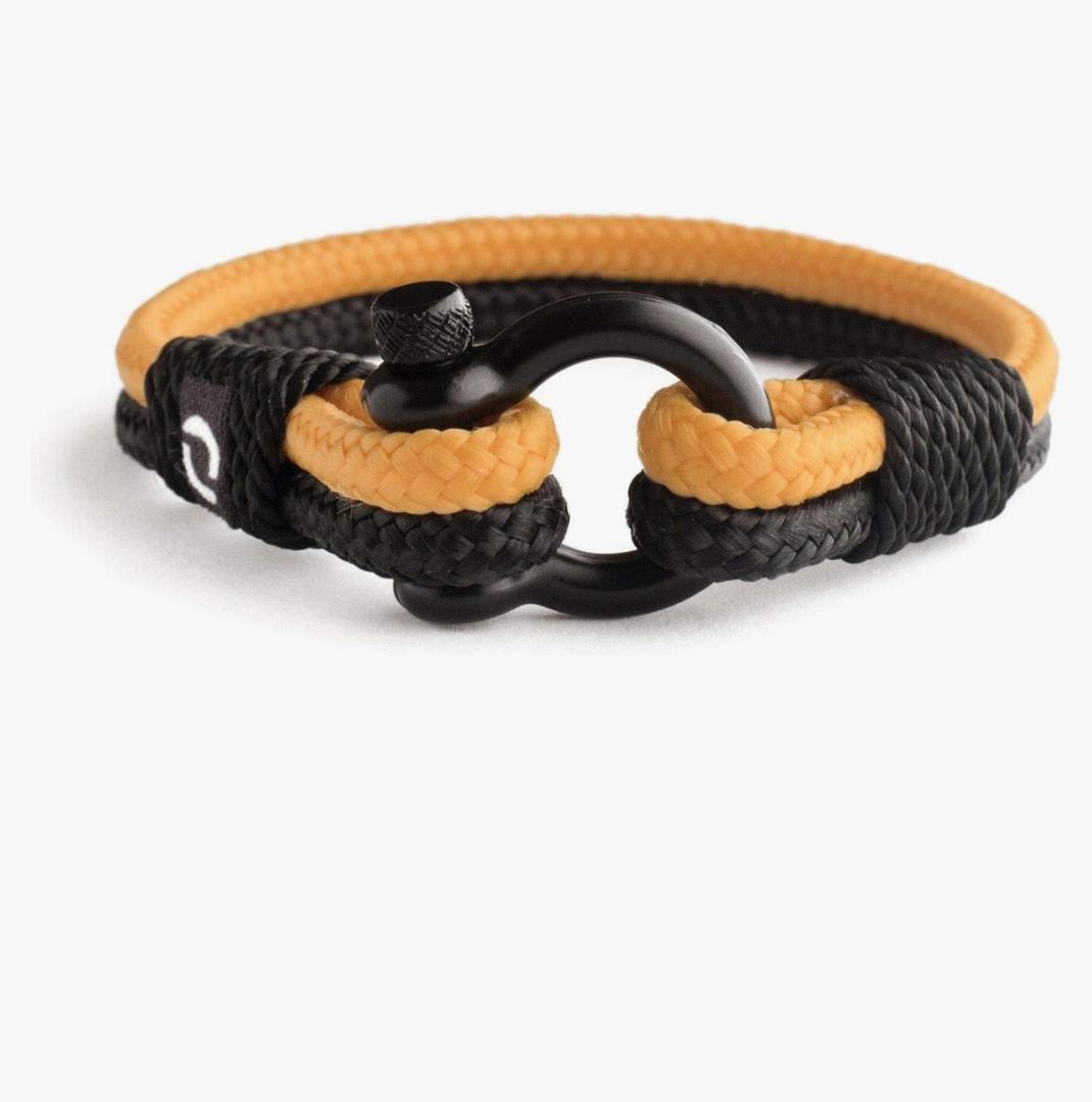 Mens Rope Bracelet - Stainless Steel Black Shackle, Extremely Durable and Scratch Resistant Waterproof Paracord, Handmade, Nautical Wristband for Men