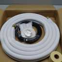 TAUROX 13FT Mini Split Line Set 1/4" & 3/8" O.D Copper Pipes Tubing and 3/8" White Thickened PE Insulation Coil, for Mini Split Air Conditioning or Heating Pump Equipment and HVAC with Flared Nuts.