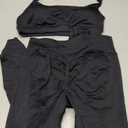 TDIFFUN Women Workout Sets 2 Piece Seamless Scrunch Butt Leggings Padded Halter Sports Bra Matching Set Gym Yoga Outfits, Black, M