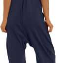 UNIANKIYA One Piece Jumpsuits for Women Casual Overalls Summer Rompers Trendy Jumpers Beach Vacation Outfits Travel Clothes (Blue, XS)