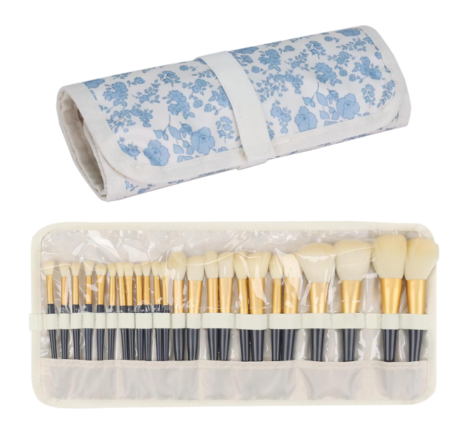 OCHEAL Makeup Brush Holder,Makeup Brush Organizer,Travel Makeup Brushes Bag Cosmetic Bags Pouch for Women Cosmetic Brushes Makeup Artist - Floral