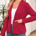 AGSEEM Full Lining Sweater Blazers for Women Long Sleeve Work Office Suit Jackets Blazer (Red, M)