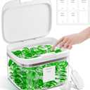94OZ Laundry Pods Container, Clear Dishwasher Pod Container Holder Storage Dispenser, Laundry Room Organization for Dryer Sheet/Powder with Scoop and Labels, Plastic