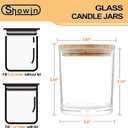 SHOWIN 8 OZ Thick Candle Jars for Making Candles 15 Pcs, Clear Empty Jars with Wood Lids for Candle Making, Sample Container