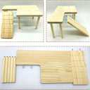 Wooden Hamster Platform with Ladder Rat Climbing Activity Playground Platform Cage Accessories Decor for Dwarf Syrian Hamster Gerbil Rat Mice (Left)
