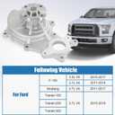 AW6654 Water Pump Replacement for Ford F150 2015-2017 3.5L 3.7L, F150 2011-2014 3.7L,Replacement for Ford Mustang 2011-2017,Transit-150 Transit-250 Transit-350 2015-2019 V6