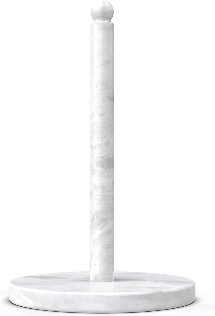 Koville African Natural Marble Paper Towel Holder Countertop, Genuine Stone Paper Towel Holder Stand for Kitchen Storage, for Standard or Jumbo-Sized Rolls(Namib Fantasy) (7" Base)
