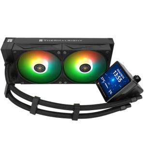 Thermalright Grand Vision 240 ARGB Black CPU Water Cooler with Double PWM Fans with 2150RPM,IPS LCD Screen with 480x480 Resolution,Liquid CPU Cooler for AM5 and LGA1700/1851,3.4-inch LCD Display