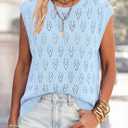 PRETTYGARDEN Crochet Tops for Women 2026 Summer Sweater Vest Knit Cap Sleeve Hollow Out Tank Coverup Spring Fashion Clothing (S)
