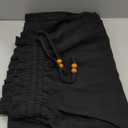 Lastshe Plus Size Wide Leg Pants for Women Elastic High Waisted Drawstring Loose Lounge Long Palazzo Trousers with Pockets (2X, 01 Black)