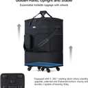 Hanke Expandable Collapsible Luggage with Wheels, Black Upgrade Version 2, 98L, Water-Resistant, 5 Spinner Wheels, 3 Pockets, Polyester, 19x13x27.2 inches, 6.1lb, Carry-On Luggage, Travel, Vacation, Expandable Foldable