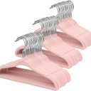 ManGotree 11" Baby Velvet Hangers, Non-Slip Kids Coat Hangers with 360 Swivel Hook, Ultra-Thin Felt Children's Hanger for Infant & Toddler Clothes, 66 Pack (Light Pink)