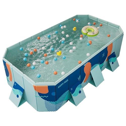 YYW Foldable Swimming Pools Square Above Ground Pool Full Sized Family Pools Garden Big Pool for Adult Kid Dog Outdoor Rust Resistant Easy to Assemble 10ft*65in*22in