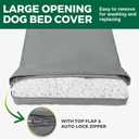 PAWFINITY Waterproof Dog Bed Cover Replacement Washable, Easy to Clean, Pet Hair Resistant, Heavy Duty Oxford, Zipper Closure, Indoor/Outdoor Use, Fits 36 Inch Dog Crate -Large, 35"x 22"x 3.5", Grey