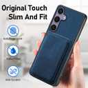 CCSmall Case for Samsung Galaxy S25 Detachable Magnetic Wallet with Card Holder, Retro PU Leather Phone Case Cover with Card Slots for Samsung Galaxy S25 [2 in 1] Blue