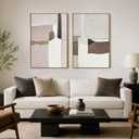 SAFERRYHOME Neutral Abstract Texture Wall Art, Brown, 24"x36"x2