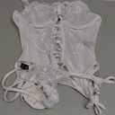 RSLOVE Sexy Lingerie Sets for Women Exotic Teddy with Garter Belt 2 Peice Lace Strappy Bodysuit Babydoll S