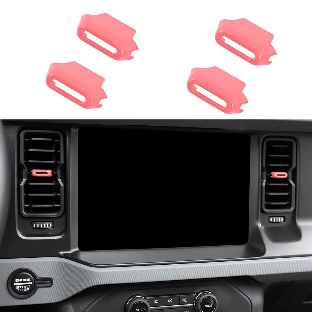 Air Conditioning Outlet Adjustment Trim Compatible with Ford Bronco 2021+ Interior Accessories Central Control Air Outlet Vent Cover (Pink)