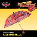 Disney Kids Umbrella, Lightning or Mickey Mouse Toddler and Little Boy Rain Wear for Ages 3-6 (Red)