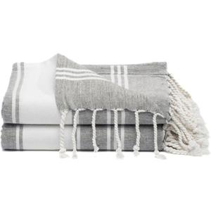 Cotton Turkish Beach Towel Towels Oversized 36"x72" Pool Absorbent Extra Large Quick Dry Sand Travel Towel (Grey, 2 Pack)