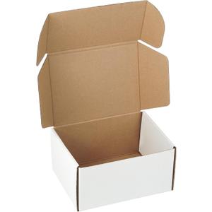25 Pack 8"x6"x4" inch Small Shipping Boxes White Corrugated Cardboard Box for Small Business, Mailer, Shipping, and Packing