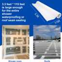 3.3 Ft x 115 Ft Waterproofing Membrane Fabric, Reinforcing Anti Fracture Geo Textile Mesh Drywall Tape, Liquid Waterproof Membranes Roof Tape for Shower Wall, Seams, Joints