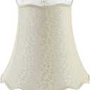 Aspen Creative 30501 Transitional Scallop Bell Shape Spider Construction Lamp Shade in Light Beige, 16" Wide (10" x 16" x 15")