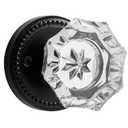 SORWDUERM Black Door Knobs Crystal Door Knob Passage Door Knobs Matte Black Interior Glass Door Knob for Hall and Closet 2 Pack