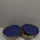 Pyrex Storage Plus 7-Cup Round Glass Food Storage Dish, Blue Cover, Pack of 2 - Original Genuine Made in the USA