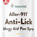 NaturVet Aller-911 Anti-Lick Paw Spray for Dogs & Cats  Includes Aloe Vera  Helps Sooth Itchy Paws, Offers Dog & Cat Allergy Support  Helps Discourage Pet Licking  8 Oz. Spray