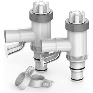 [ Patented ] POOLHACKER Plunger Valve Plus with Pool Hose Adapter and Pool Pipe Holder, Pool Replacement Parts Accessories for above Ground Pool (2 Pcs)