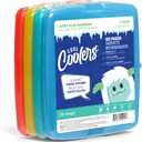 Cool Coolers By Fit & Fresh 4 Pack Slim Ice Packs, Quick Freeze Space Saving Reusable Ice Packs for Lunch Boxes or Coolers, Multi Colored, Single Pack