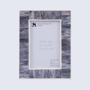 Handicrafts Home 4 by 6 Grey Picture Frame Handmade Photo Frame for Wall & Shelf Decor, Bone inlay Frames for Living Room Wall Art, Desk & Bedroom, Perfect for Wedding, Graduation, Milestone Photos