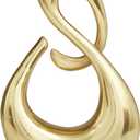 Deco 79 Aluminum Metal Abstract Decorative Sculpture Swirl Home Decor Statue, Accent Figurine 7" x 3" x 12", Gold