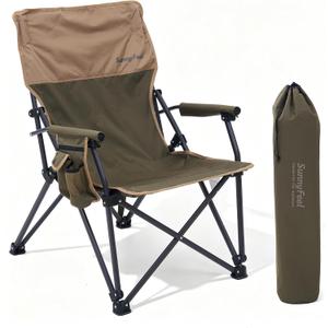 SUNNYFEEL Oversized Camping Chair, High Back Heavy Duty Support 350 LBS, Fixed back