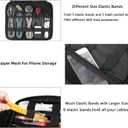 MATEIN Cable Organizer Bag, Large Travel Storage Bag Sturdy Tool Case with Handle for Phone Cord Electronics Accessories, Carrying Case for Tablet (Up to 12.9inch), Powerbank, Hard Drive, Black