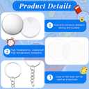 Tondiamo 100 Sets 58 mm/ 2.25 Inch Button Maker Keychains Supplies Metal Button Badge Sets Including Metal Shell, Plastic Film, Backing Parts, Keychain for Maker Machine DIY Gifts (Plastic Base)