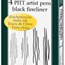 Faber-Castell Pitt Artist Pen 167115 India Ink Pens Pack of 4 M F S XS Black