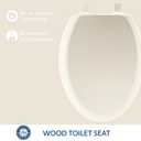 Mayfair Cameron Biscuit Toilet Seat, Non Slip Heavy Duty Wood, Easy Clean, Made in USA, Elongated