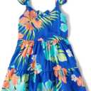 The Children's Place and Toddler Short Sleeve Casual Dresses (12-18 Months, Cool Cobalt Tropical)