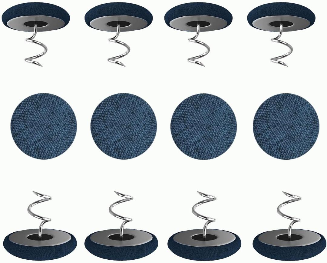 12 PCS Upholstery pins,slipcover Screws,Bed Skirt,Upholstery Screws,Headliner pins (12-TP-Dark Blue)