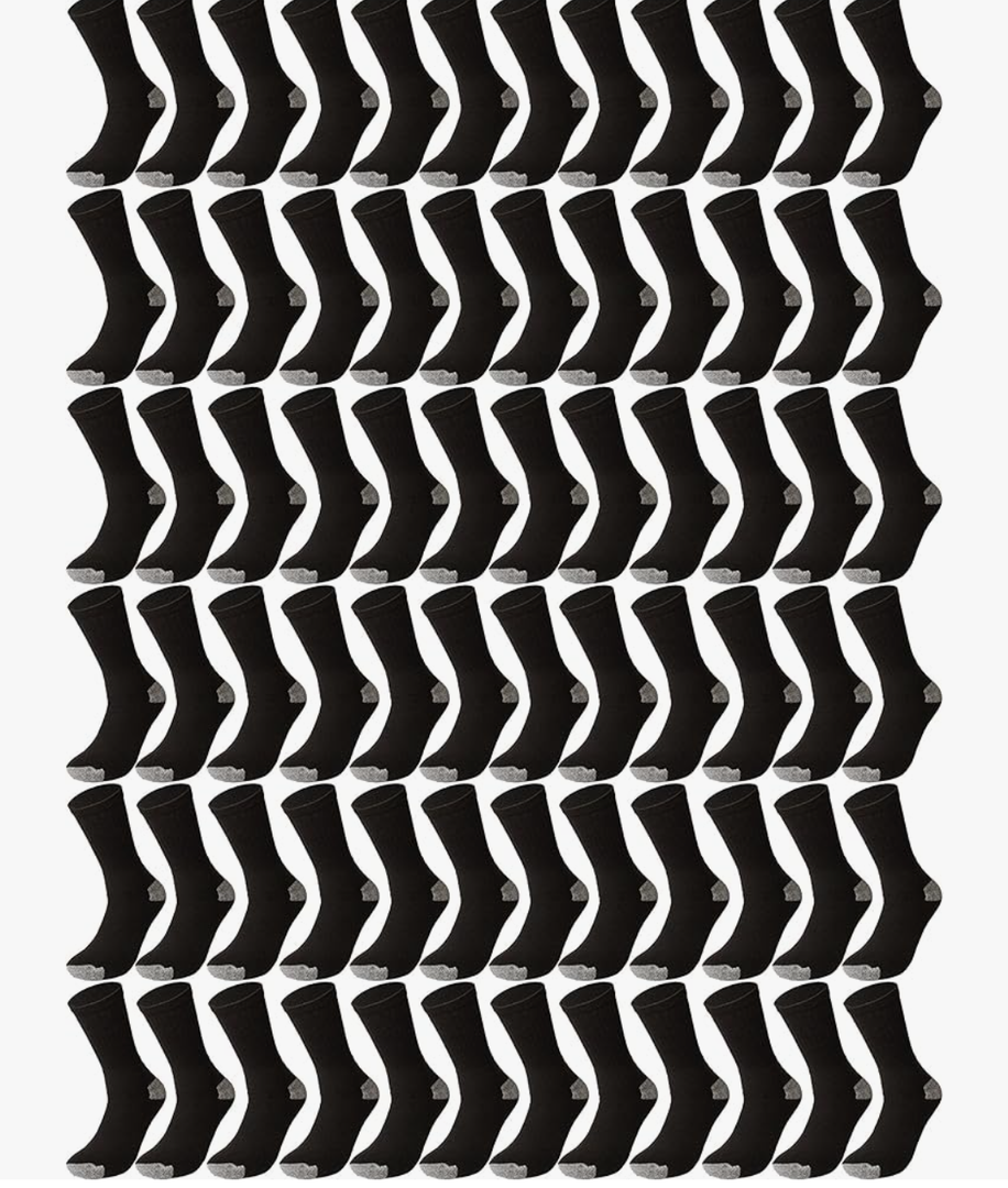 Winterlace Unisex Cotton Crew Socks (72-Pack)