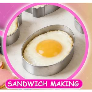 Easter Cookie Cutters Egg Biscuit for Kids DIY Lunchbox Bento Box Fruit Vegetable Sandwich Cutters for Children Boys Girls, Pack of 5