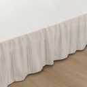 Striped Tufted Bed Skirt Twin Size, Ruffled Bed Skirts with Split Corners, Twin Bed Skirt 12 Inch Drop, Ivory, 12" Twin